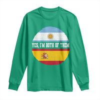 Spanish Argentinian Roots Long Sleeve Shirt Yes I'm Both Of Them Vintage Spain Argentina Half Flag