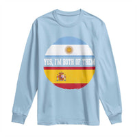 Spanish Argentinian Roots Long Sleeve Shirt Yes I'm Both Of Them Vintage Spain Argentina Half Flag