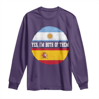 Spanish Argentinian Roots Long Sleeve Shirt Yes I'm Both Of Them Vintage Spain Argentina Half Flag