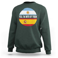 Spanish Argentinian Roots Sweatshirt Yes I'm Both Of Them Vintage Spain Argentina Half Flag