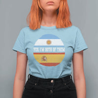 Spanish Argentinian Roots T Shirt For Women Yes I'm Both Of Them Vintage Spain Argentina Half Flag