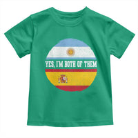 Spanish Argentinian Roots Toddler T Shirt Yes I'm Both Of Them Vintage Spain Argentina Half Flag