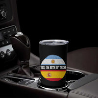 Spanish Argentinian Roots Tumbler Cup Yes I'm Both Of Them Vintage Spain Argentina Half Flag