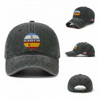 Spanish Argentinian Roots Washed Cotton Baseball Cap Yes I'm Both Of Them Vintage Spain Argentina Half Flag
