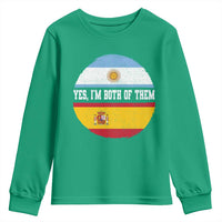 Spanish Argentinian Roots Youth Sweatshirt Yes I'm Both Of Them Vintage Spain Argentina Half Flag