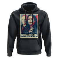 Harris Walz Hoodie Forward 2024 Not Going Back Signature Portraits - Wonder Print Shop