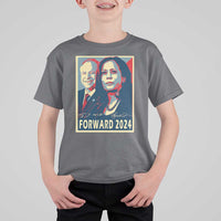 Harris Walz T Shirt For Kid Forward 2024 Not Going Back Signature Portraits - Wonder Print Shop