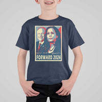 Harris Walz T Shirt For Kid Forward 2024 Not Going Back Signature Portraits - Wonder Print Shop