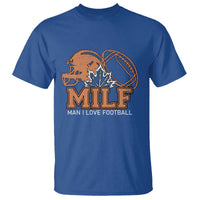 Funny American Football T Shirt MILF Man I Love Footbal Maple Leaf Vintage Footbal Helmet TS11