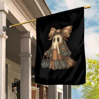 Halloween Vintage Denim Patchwork Spooky Ghost Coquette Garden Flag - Wonder Print Shop