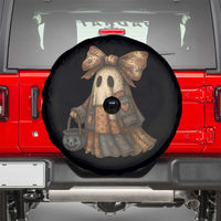 Halloween Vintage Denim Patchwork Spooky Ghost Coquette Spare Tire Cover - Wonder Print Shop