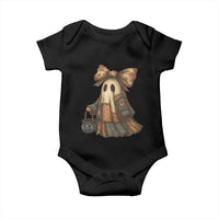 Halloween Vintage Denim Patchwork Spooky Ghost Coquette Baby Onesie - Wonder Print Shop