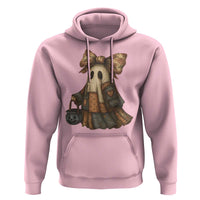 Halloween Vintage Denim Patchwork Spooky Ghost Coquette Hoodie - Wonder Print Shop