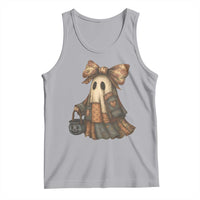 Halloween Vintage Denim Patchwork Spooky Ghost Coquette Tank Top - Wonder Print Shop