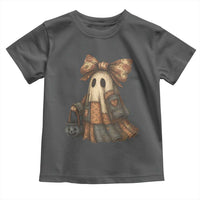 Halloween Vintage Denim Patchwork Spooky Ghost Coquette Toddler T Shirt - Wonder Print Shop