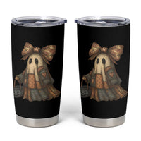 Halloween Vintage Denim Patchwork Spooky Ghost Coquette Tumbler Cup - Wonder Print Shop