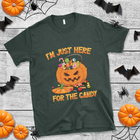 Funny Halloween T Shirt I'm Just here For The Candy Pumpkin Candy Trick Or Treat - Wonder Print Shop