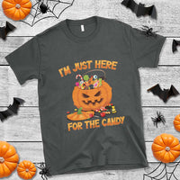 Funny Halloween T Shirt I'm Just here For The Candy Pumpkin Candy Trick Or Treat - Wonder Print Shop