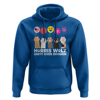 Funny Harris Walz Supporter Hoodie Unity Over Division Cat Paw American Flag Human Rights Feminism Equal Rights - Wonder Print Shop