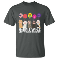 Funny Harris Walz Supporter T Shirt Unity Over Division Cat Paw American Flag Human Rights Feminism Equal Rights - Wonder Print Shop