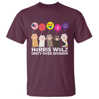 Funny Harris Walz Supporter T Shirt Unity Over Division Cat Paw American Flag Human Rights Feminism Equal Rights - Wonder Print Shop
