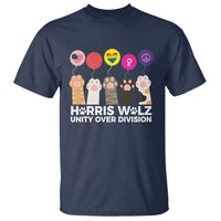 Funny Harris Walz Supporter T Shirt Unity Over Division Cat Paw American Flag Human Rights Feminism Equal Rights - Wonder Print Shop