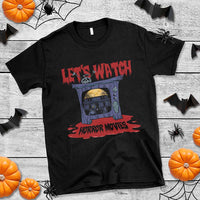 Funny Halloween T Shirt Let's Watch Horror Movies Televison Murderer Blood Skull - Wonder Print Shop