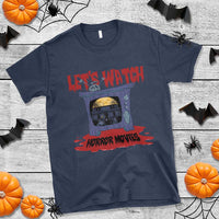 Funny Halloween T Shirt Let's Watch Horror Movies Televison Murderer Blood Skull - Wonder Print Shop