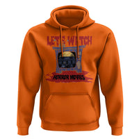 Funny Halloween Hoodie Let's Watch Horror Movies Televison Murderer Blood Skull - Wonder Print Shop