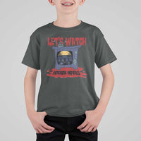 Funny Halloween T Shirt For Kid Let's Watch Horror Movies Televison Murderer Blood Skull - Wonder Print Shop