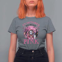Breast Cancer Awareness T Shirt For Women In October We Wear Pink Halloween Butterfly Bat Murderer - Wonder Print Shop