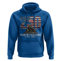250 Years Of Excellence Hoodie 250th American Anniversary Independence Day - Wonder Print Shop