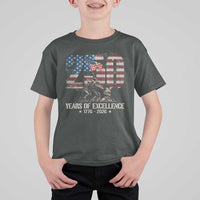 250 Years Of Excellence T Shirt For Kid 250th American Anniversary Independence Day - Wonder Print Shop