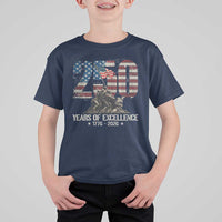 250 Years Of Excellence T Shirt For Kid 250th American Anniversary Independence Day - Wonder Print Shop