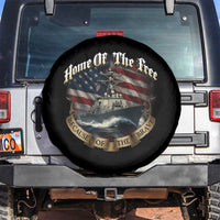 Navy Veteran Spare Tire Cover Home Of The Free Because Of The Brave American Flag - Wonder Print Shop
