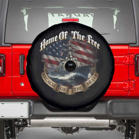 Navy Veteran Spare Tire Cover Home Of The Free Because Of The Brave American Flag - Wonder Print Shop