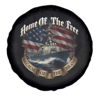 Navy Veteran Spare Tire Cover Home Of The Free Because Of The Brave American Flag - Wonder Print Shop