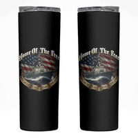 Navy Veteran Skinny Tumbler Home Of The Free Because Of The Brave American Flag - Wonder Print Shop