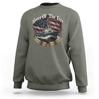 Navy Veteran Sweatshirt Home Of The Free Because Of The Brave American Flag - Wonder Print Shop
