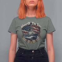 Navy Veteran T Shirt For Women Home Of The Free Because Of The Brave American Flag - Wonder Print Shop