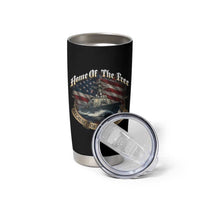 Navy Veteran Tumbler Cup Home Of The Free Because Of The Brave American Flag - Wonder Print Shop