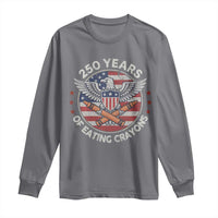 Marine Veteran 250 Years Of Eating Crayons Long Sleeve Shirt American Flag - Wonder Print Shop