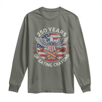Marine Veteran 250 Years Of Eating Crayons Long Sleeve Shirt American Flag - Wonder Print Shop