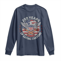 Marine Veteran 250 Years Of Eating Crayons Long Sleeve Shirt American Flag - Wonder Print Shop