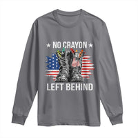 No Crayon Left Behind Long Sleeve Shirt Corps Squad Military Our Marine Troop Combat Boots - Wonder Print Shop