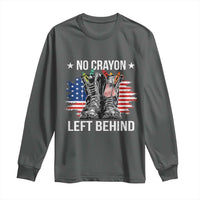 No Crayon Left Behind Long Sleeve Shirt Corps Squad Military Our Marine Troop Combat Boots - Wonder Print Shop