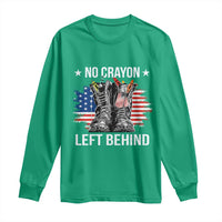 No Crayon Left Behind Long Sleeve Shirt Corps Squad Military Our Marine Troop Combat Boots - Wonder Print Shop