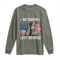 No Crayon Left Behind Long Sleeve Shirt Corps Squad Military Our Marine Troop Combat Boots - Wonder Print Shop