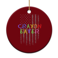 Funny Marine Military Veteran Ceramic Ornament Crayon Eater American Flag - Wonder Print Shop