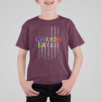 Funny Marine Military Veteran T Shirt For Kid Crayon Eater American Flag - Wonder Print Shop